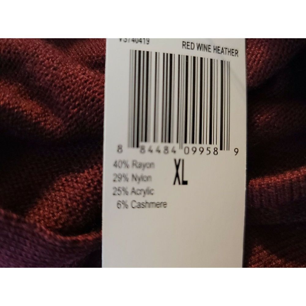 Vass Joan Vass New Red Wine Heather Sweater Size XL Cashmere NWT t74 - Picture 7 of 7